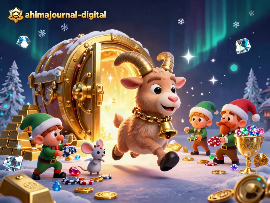Engage in gaming excitement at ahimajournal-digital with Krampus and friends stealing chips in a festive casino.