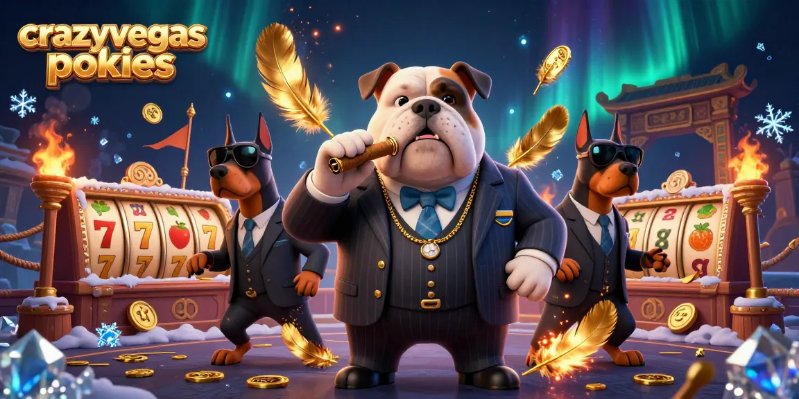Play crazyvegas pokies and win with the mafia boss and his guards in a vibrant casino setting.